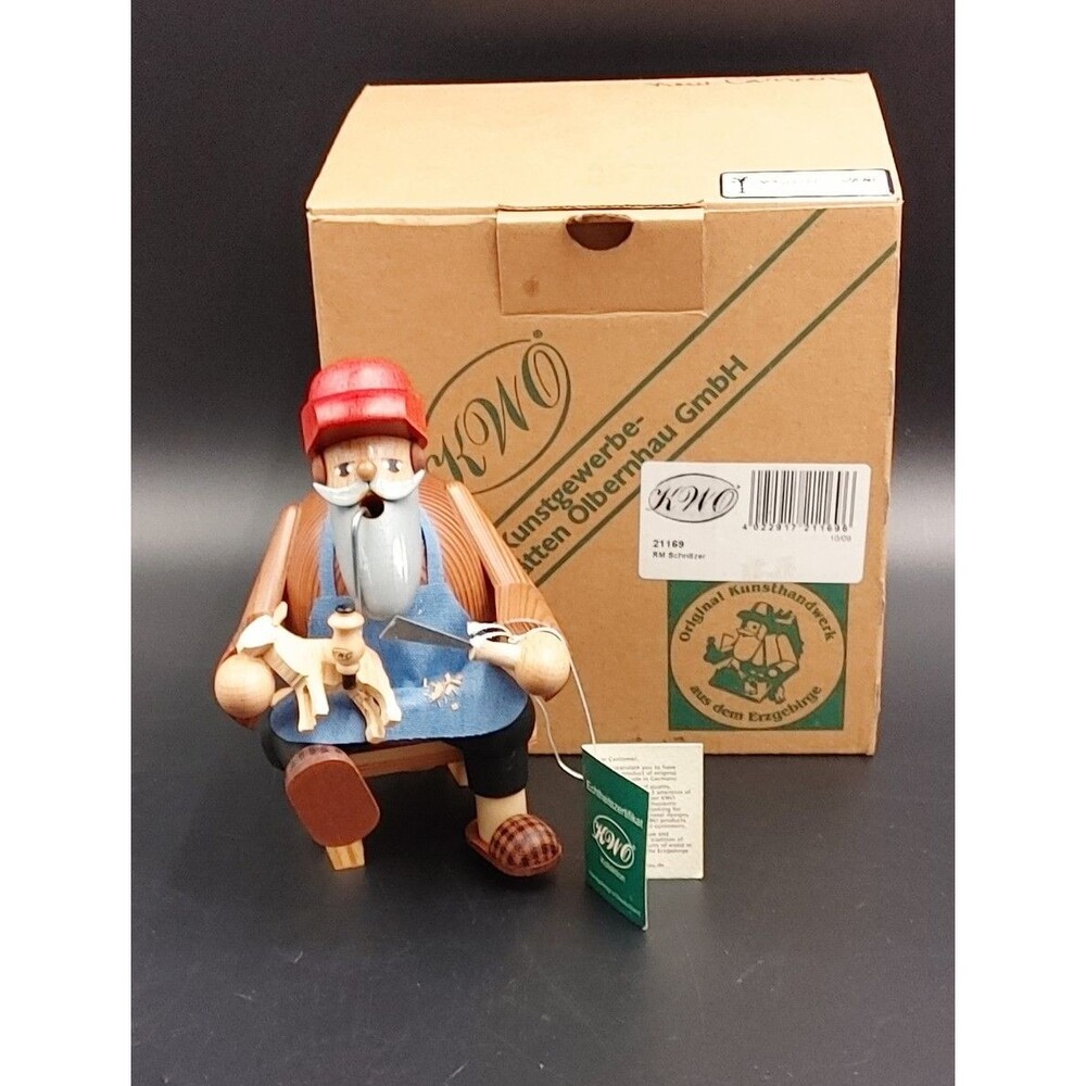KWO German Erzgebirge Incense Smoker Wood Carver Box COA RM Schnitzer No. 21169